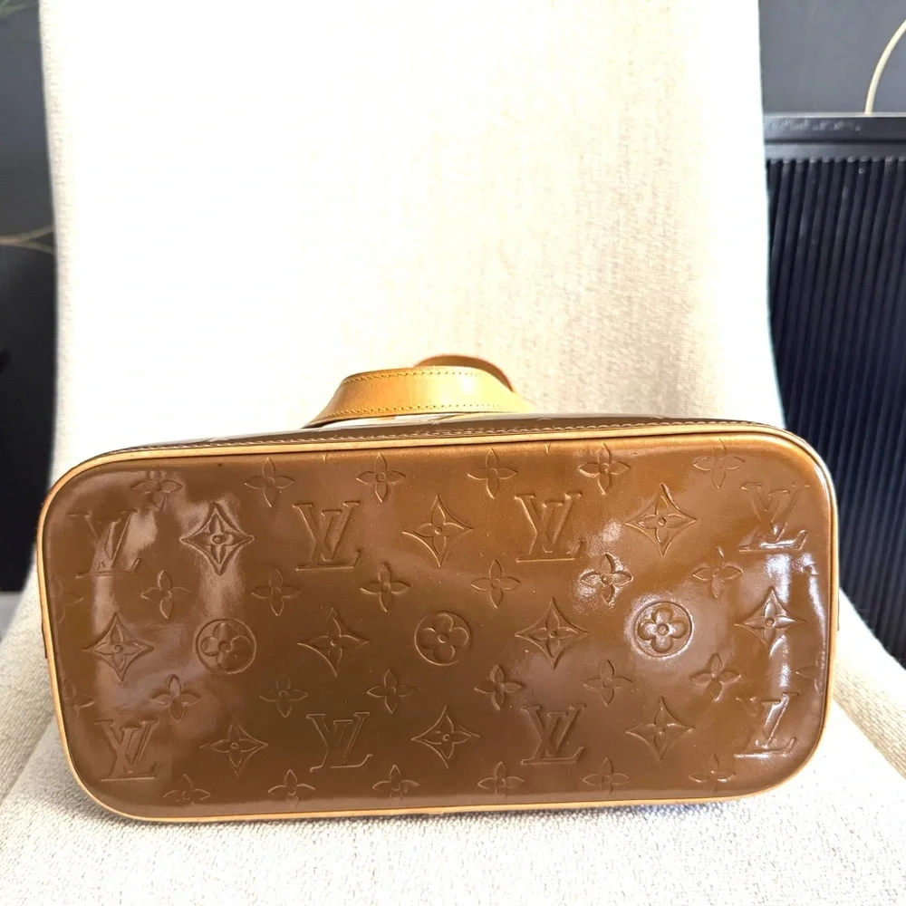 Authentic Louis Vuitton Vernis Houston tote bag bronze gold color small